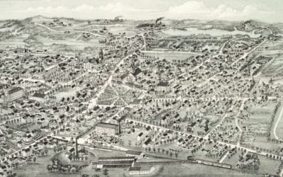 Beautifully restored map of Foxborough, MA from 1888