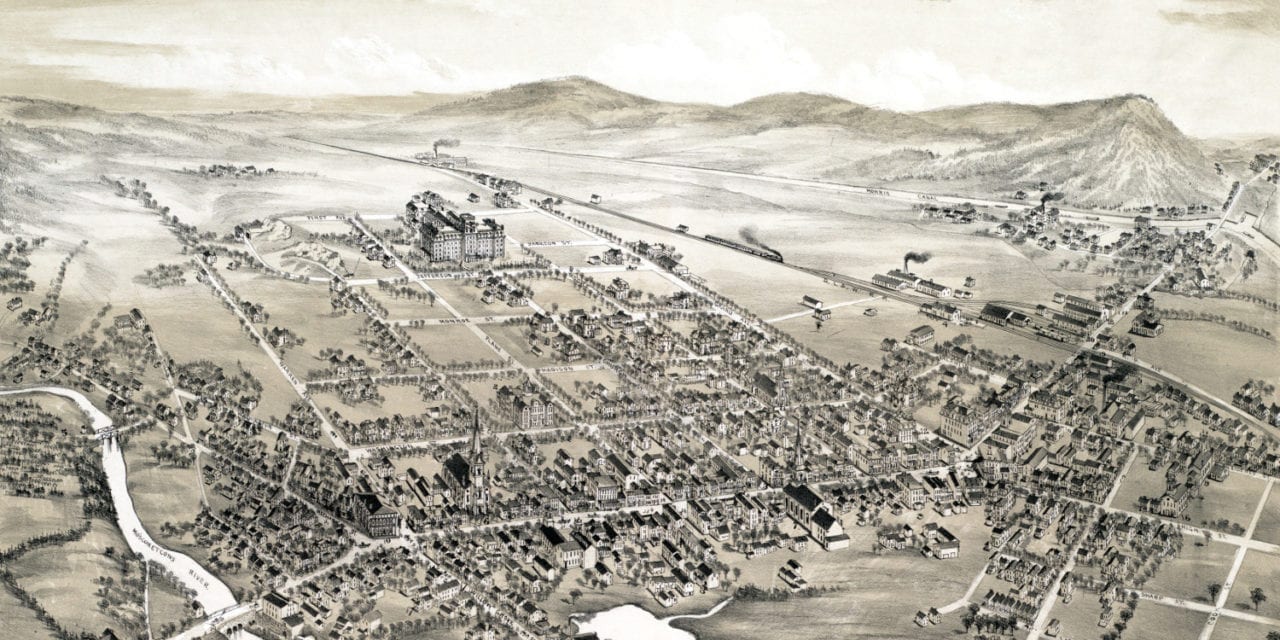 Beautifully restored map of Hackettstown, NJ from 1883