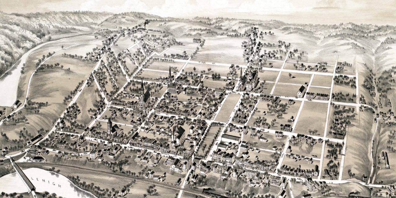 Historic old map of Lehighton, Pennsylvania from 1883