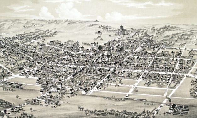 Beautifully restored map of Mifflinburg, PA from 1884