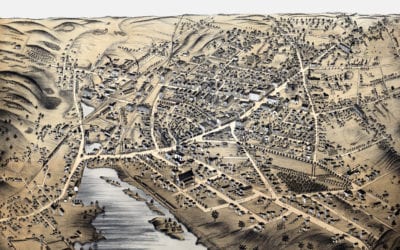 Beautifully restored map of Milford, Mass from 1876