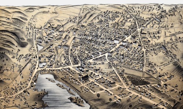 Beautifully restored map of Milford, Mass from 1876