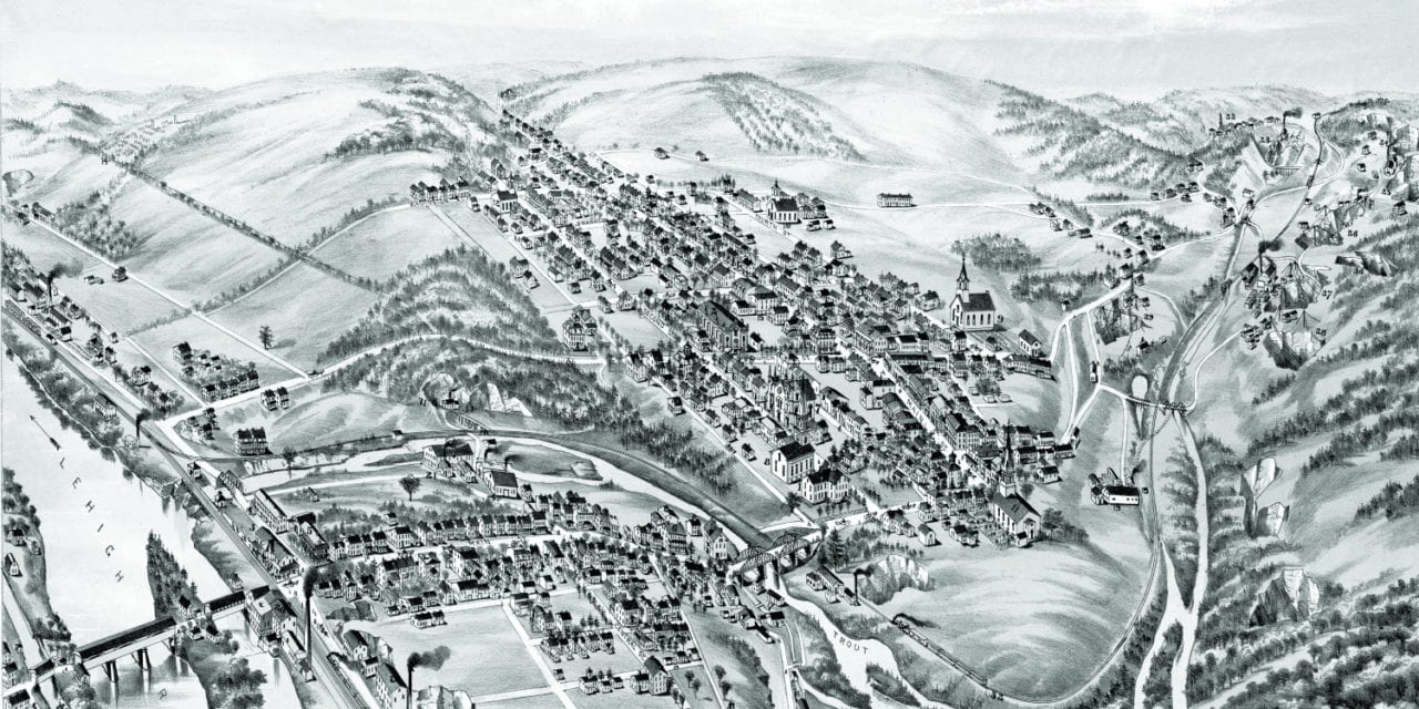 Historic old map of Slatington, Pennsylvania from 1883