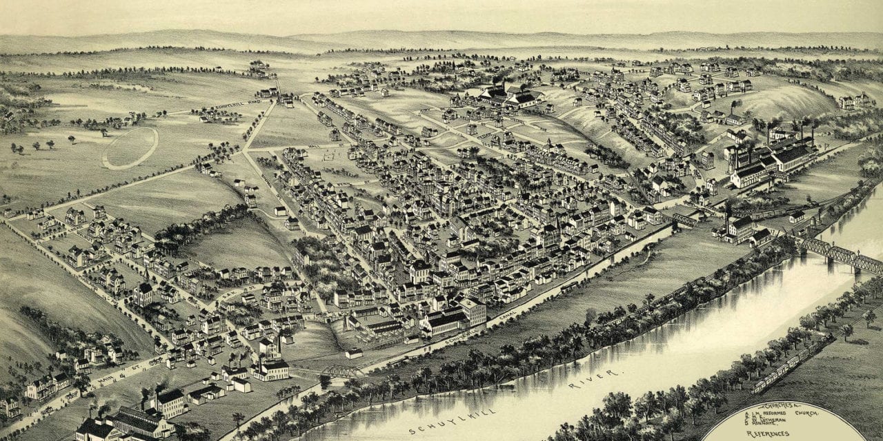 Beautifully restored map of Spring City, PA from 1893