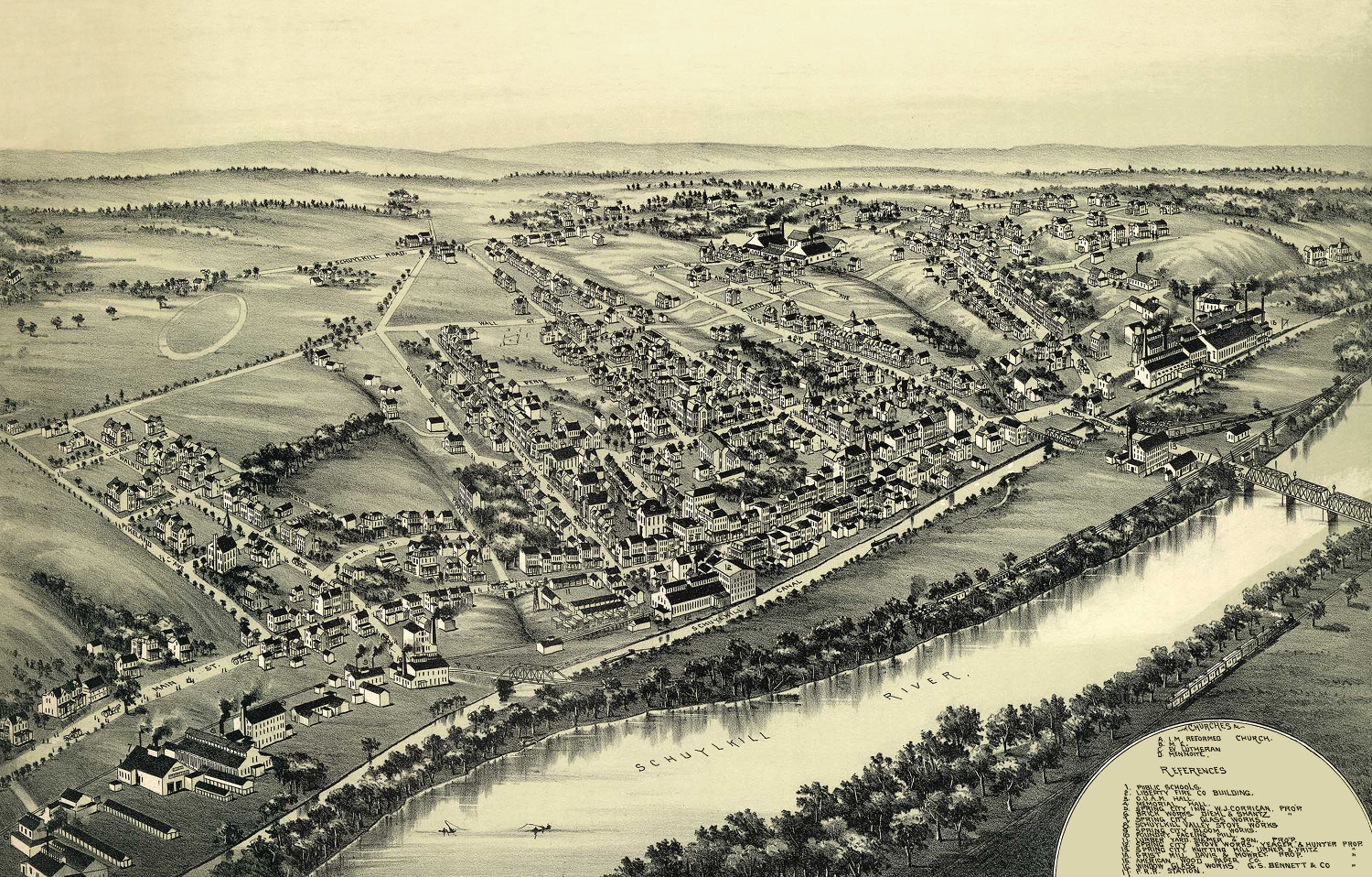 Beautifully restored map of Spring City, PA from 1893 KNOWOL