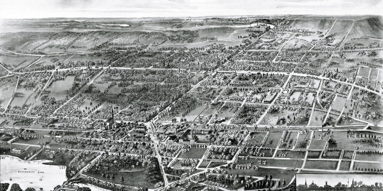 Beautifully detailed map of Wallingford, CT from 1905