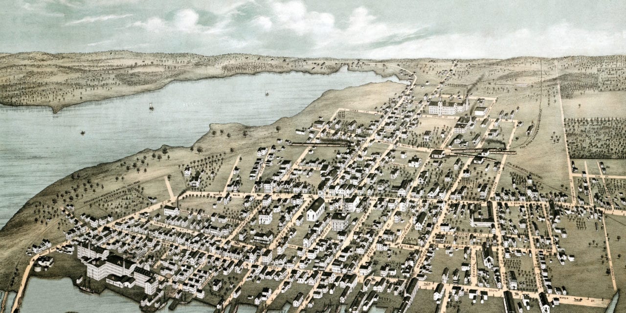 Beautifully restored map of Warren, RI from 1877