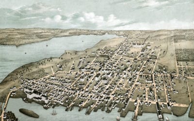 Beautifully restored map of Warren, RI from 1877