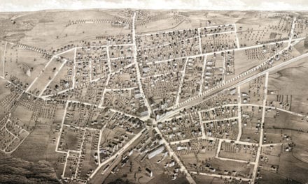 Historic bird’s eye view of Westborough, MA in 1880