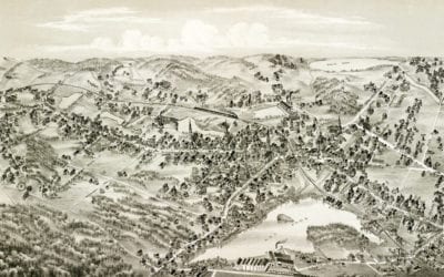 Beautifully restored map of Arlington, Massachusetts from 1884