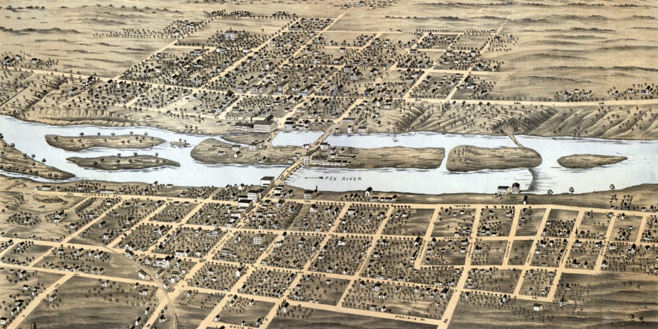 Historic old map of Batavia, Illinois from 1869