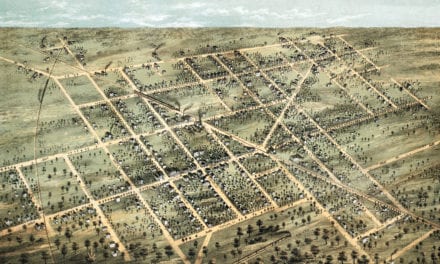 Historic bird’s eye view of Fostoria, Ohio from 1872