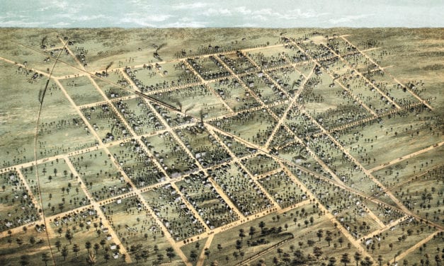 Historic bird’s eye view of Fostoria, Ohio from 1872