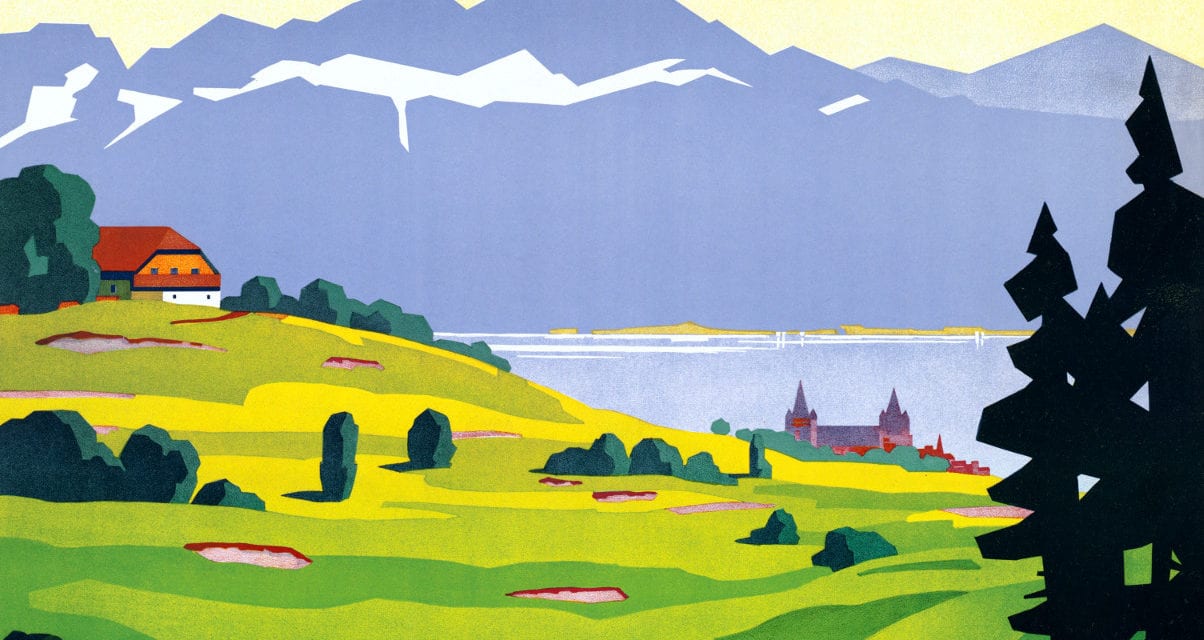 Vintage Golf Lausanne Travel Poster from 1936