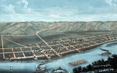 Beautifully restored map of Guttenberg, Iowa from 1869