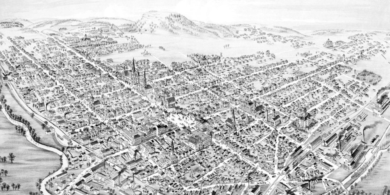 Beautifully restored map of Lancaster, Ohio from 1885