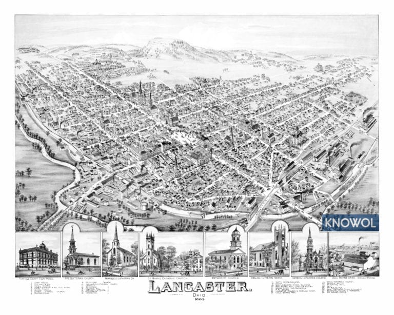 Beautifully restored map of Lancaster, Ohio from 1885 KNOWOL