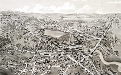 Beautifully restored map of Methuen, MA from 1882