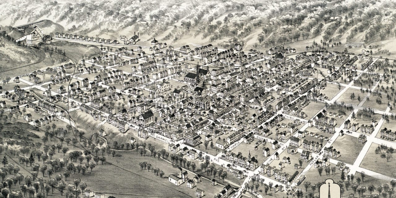 Historic old map of Mount Carmel, PA from 1884