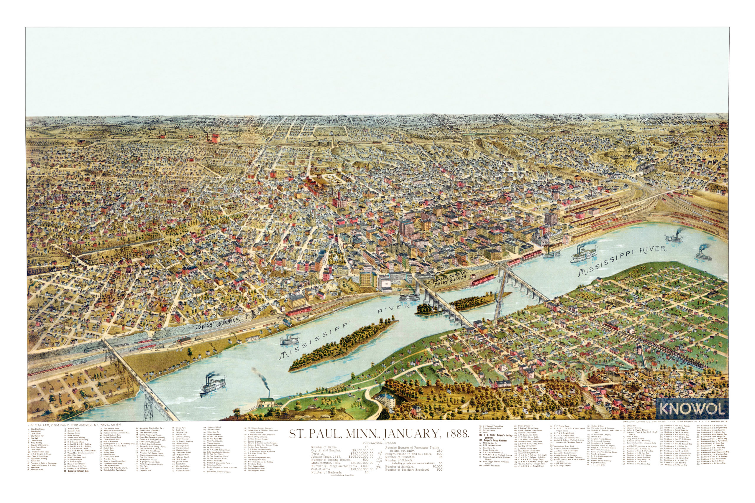 Rice's Map of the City of St. Paul.: Geographicus Rare Antique Maps