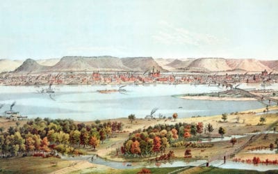Historic Bird’s Eye View of Winona, Minnesota in 1874