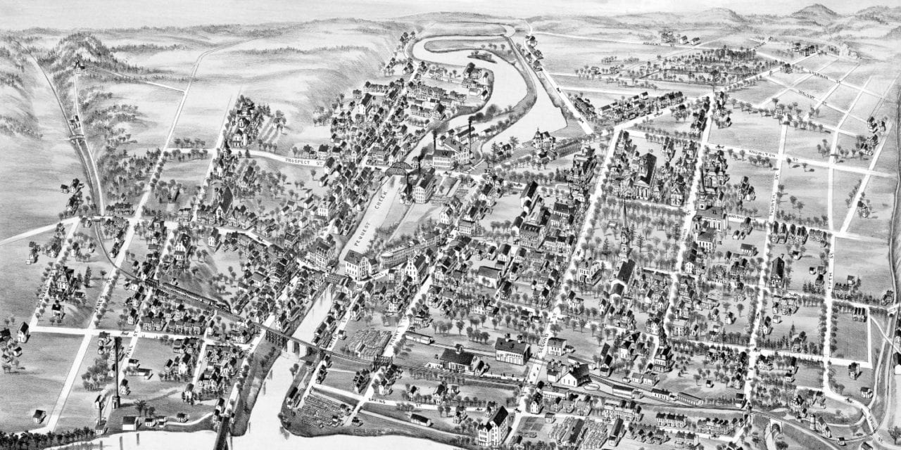 Beautifully restored map of Belvidere, New Jersey from 1883