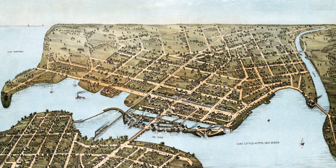 Beautifully restored map of Neenah, WI from 1879