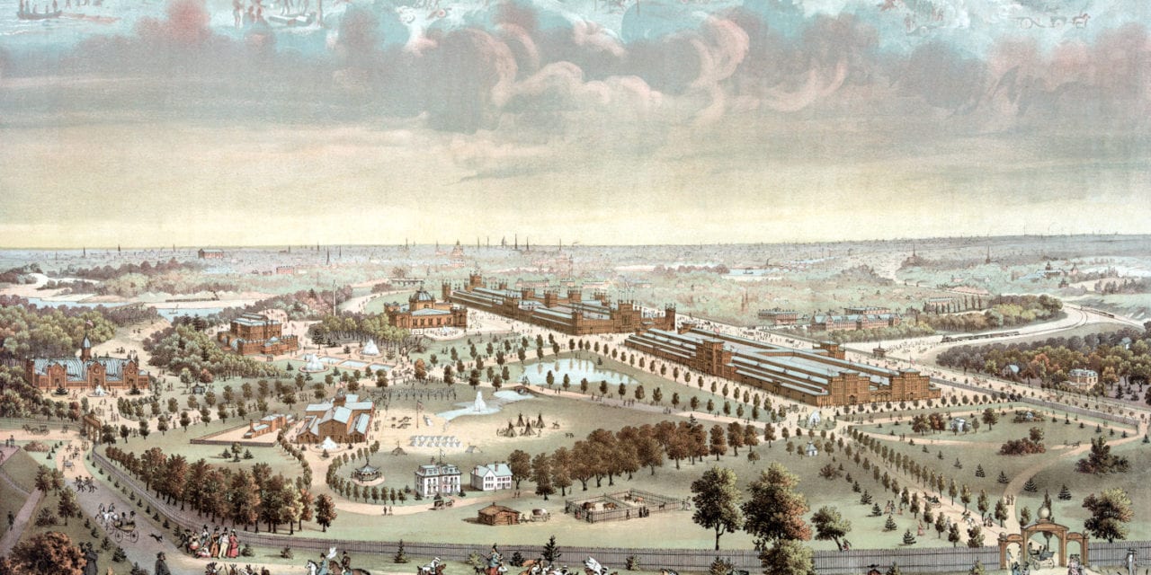 Historic bird’s eye view of the Philadelphia World’s Fair of 1876