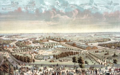 Historic bird’s eye view of the Philadelphia World’s Fair of 1876