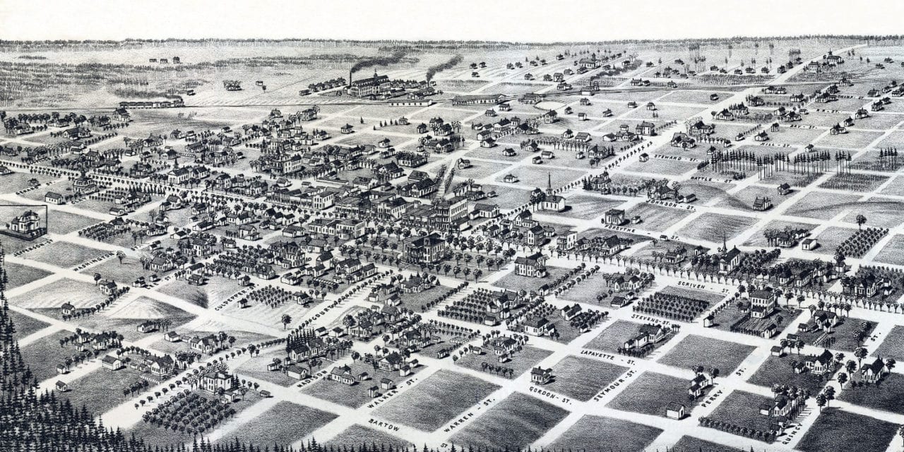 Beautifully restored map of Quitman, GA from 1885