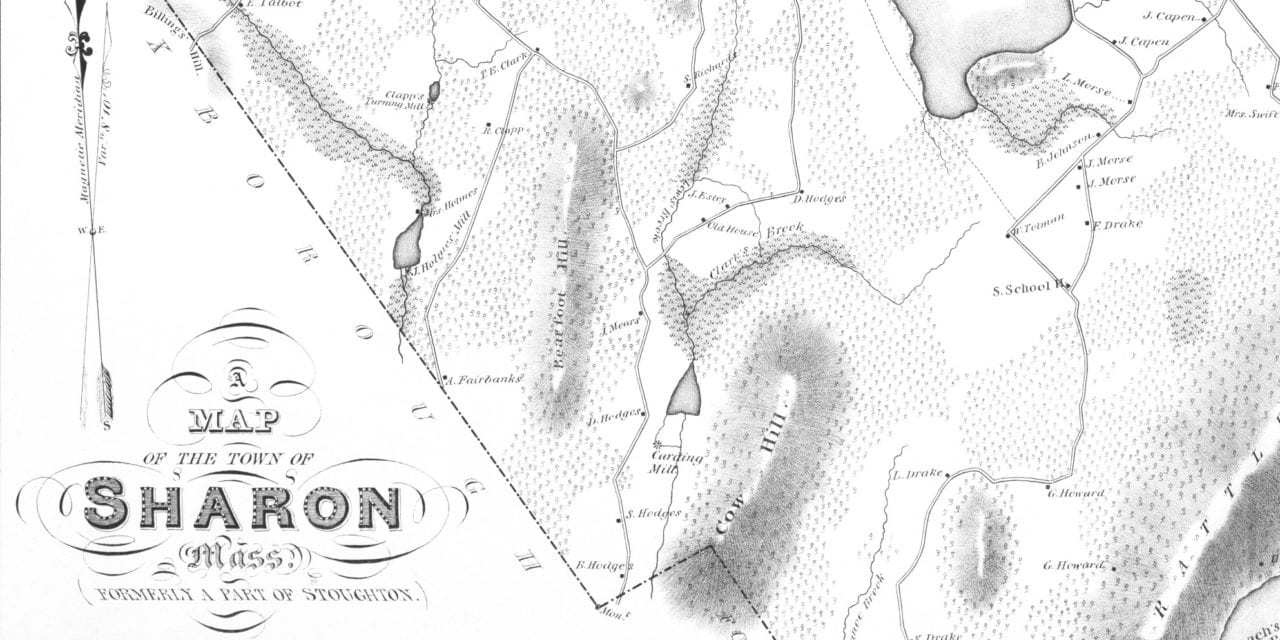 Historic map of Sharon, Massachusetts from 1831