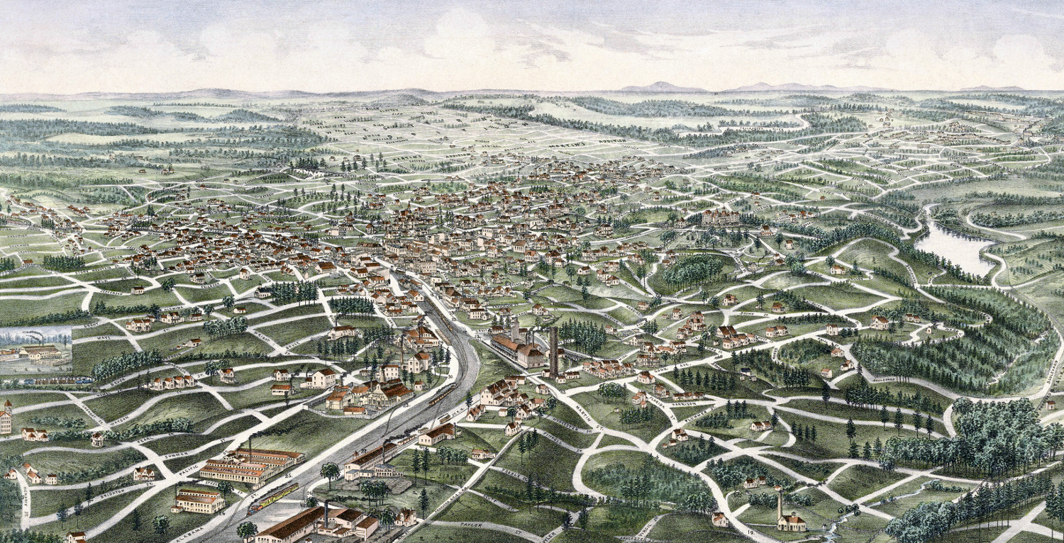 20x28 1892 Tallapoosa Georgia Vintage Old Panoramic City Map 