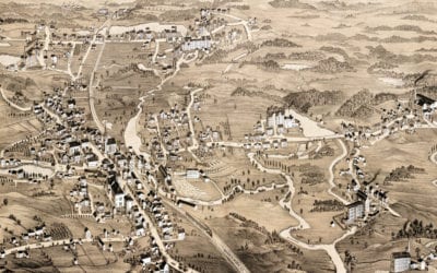 Beautifully restored map of Uxbridge, Massachusetts from 1880