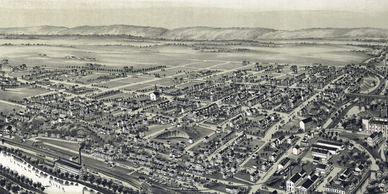 Beautifully restored map of West Bethlehem, PA from 1894