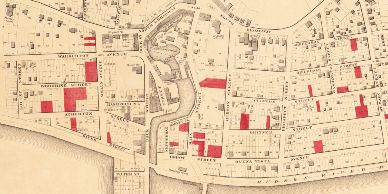 Historic old map of Yonkers, New York from 1859