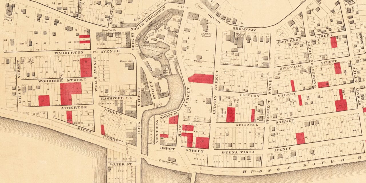 Historic old map of Yonkers, New York from 1859