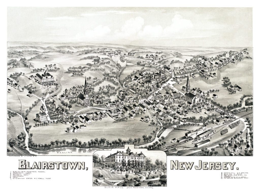 Beautifully detailed map of Blairstown, NJ from 1883 KNOWOL