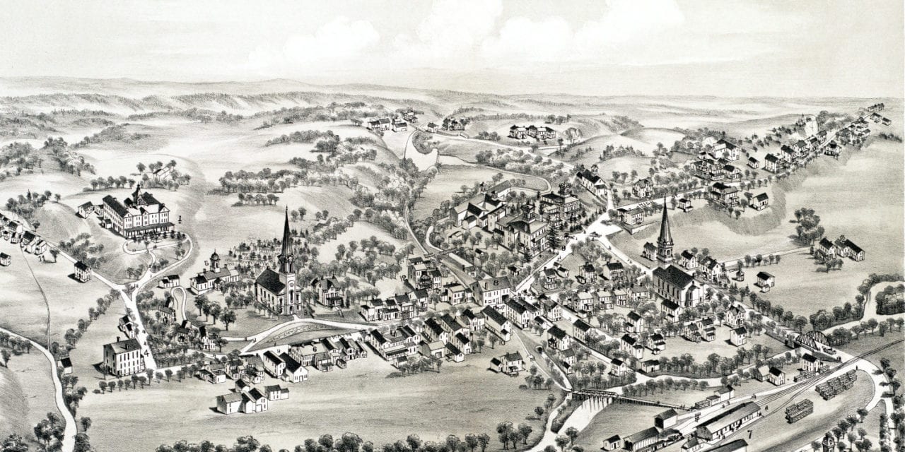 Beautifully detailed map of Blairstown, NJ from 1883