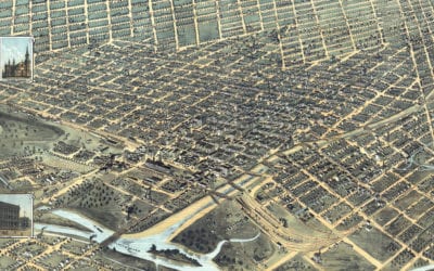 Beautifully restored map of Denver, Colorado from 1882