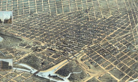 Beautifully restored map of Denver, Colorado from 1882