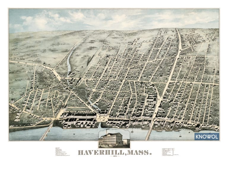 Beautifully restored map of Haverhill, MA from 1876 KNOWOL