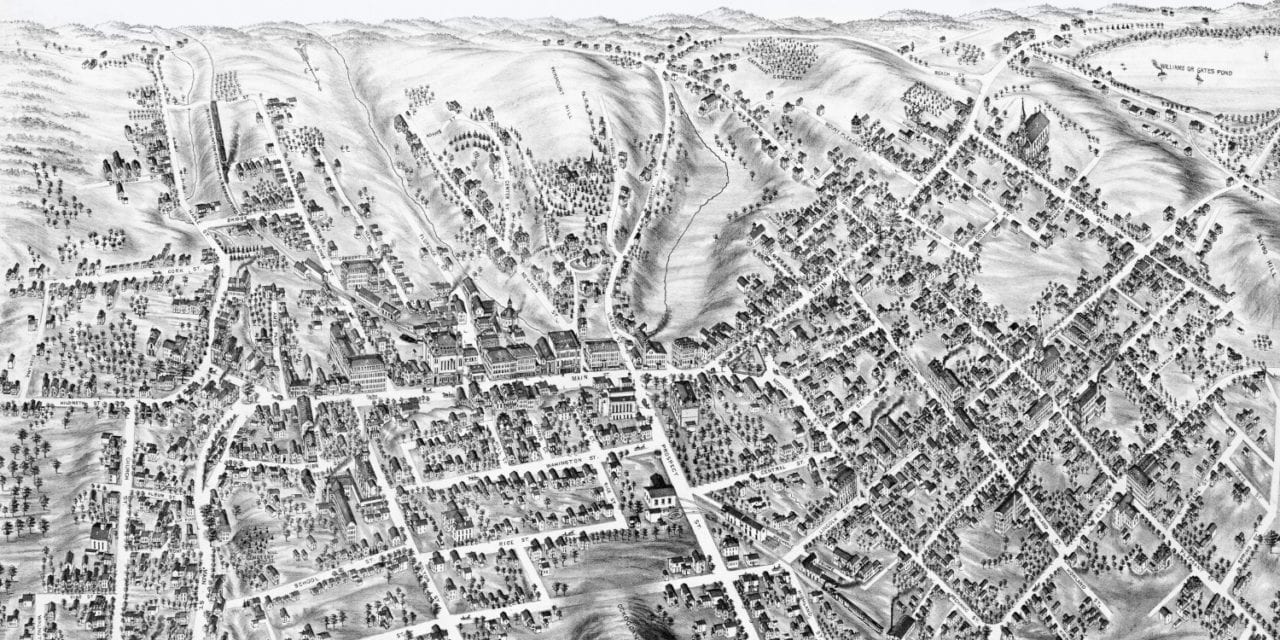 Beautifully restored map of Marlborough, MA from 1878