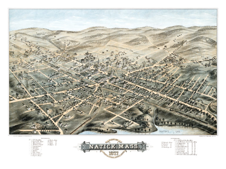 Beautifully Restored Map Of Natick Massachusetts From 1877 Knowol 