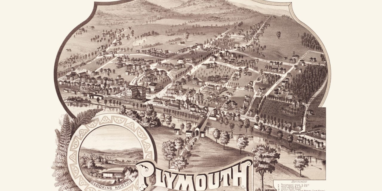 Beautifully detailed map of Plymouth, NH from 1883