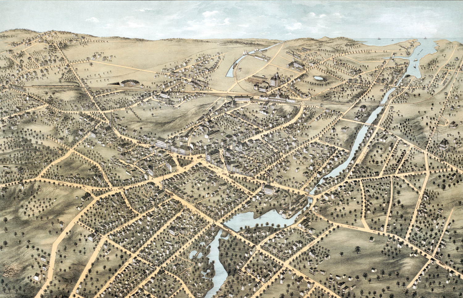 Beautifully detailed map of Stamford, CT from 1875 CT Restored