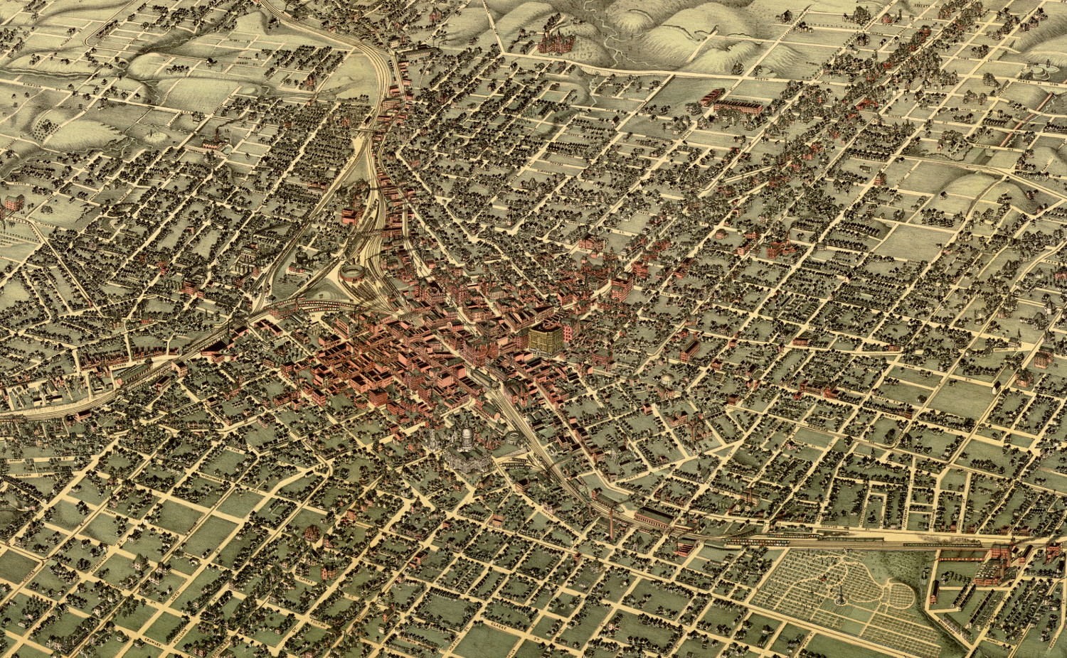 Beautifully detailed map of Atlanta, Georgia from 1892 - KNOWOL