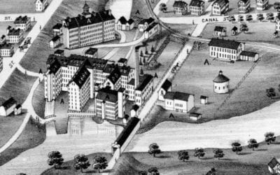 Beautifully restored map of Blackstone, MA from 1879