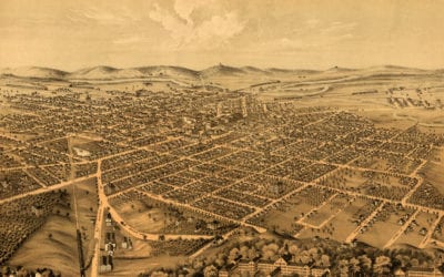 Beautifully restored map of Kalamazoo, Michigan in 1874