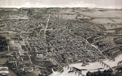 Beautifully detailed map of Knoxville, Tennessee in 1886