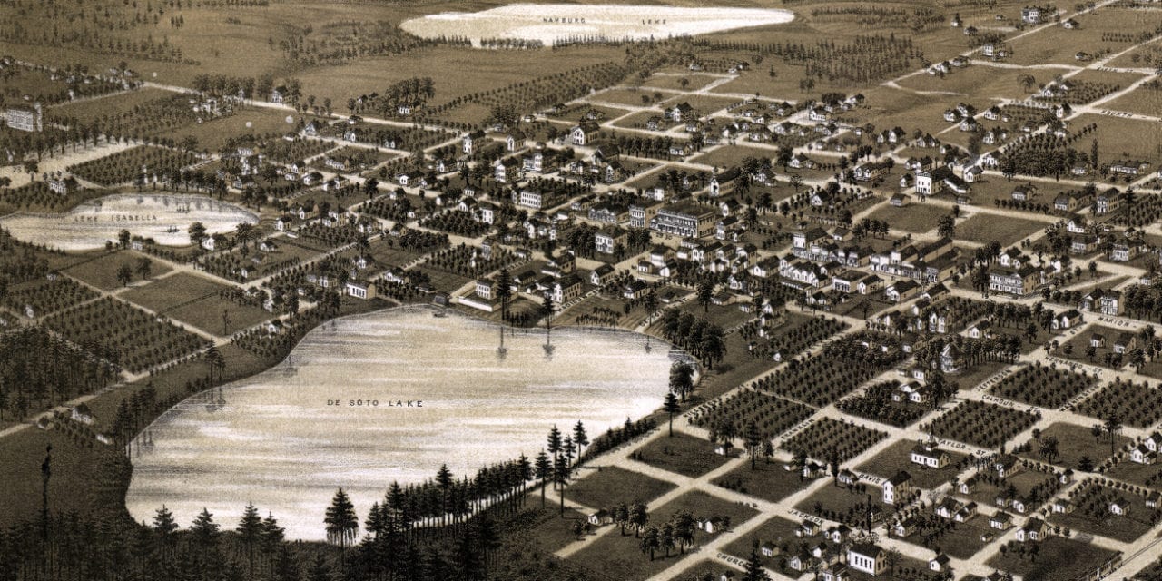 Beautifully restored map of Lake City, Florida in 1885